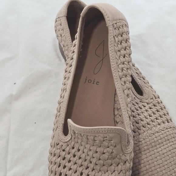 Joie Woven Leather Loafer Flat Open Weave Taupe EUC Size 9 - Picture 8 of 10